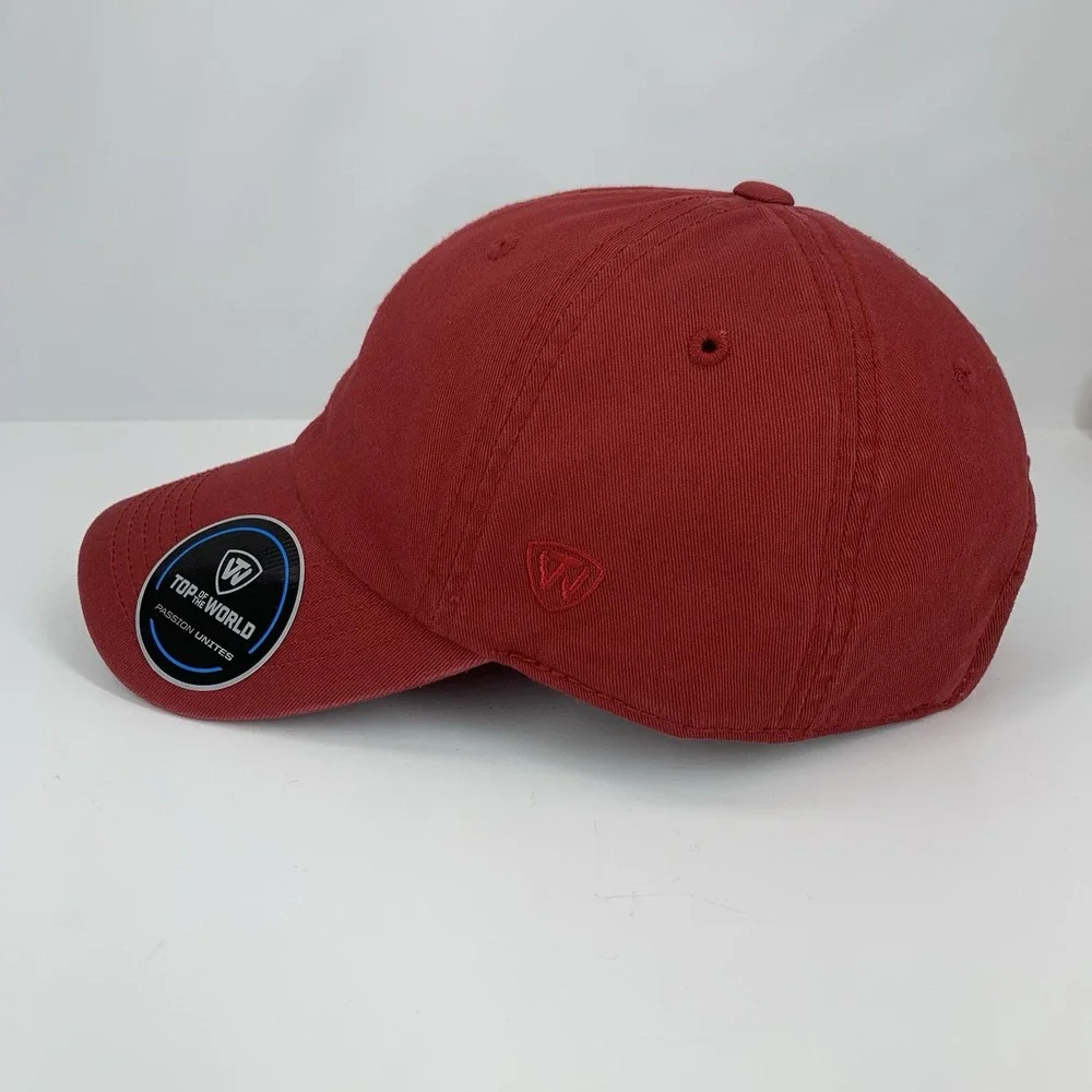 Top of the World Blank Hat Crimson Red Adjustable Strap TOW Dad Baseball Cap